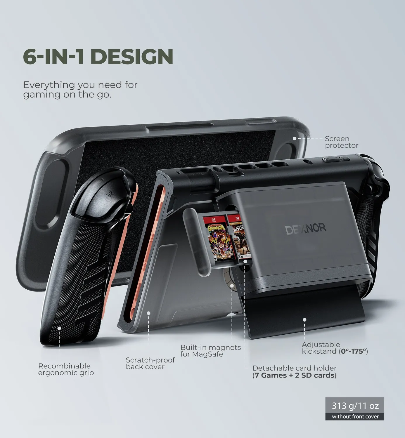 Dexnor cover Nintendo Switch 2 nera dockable