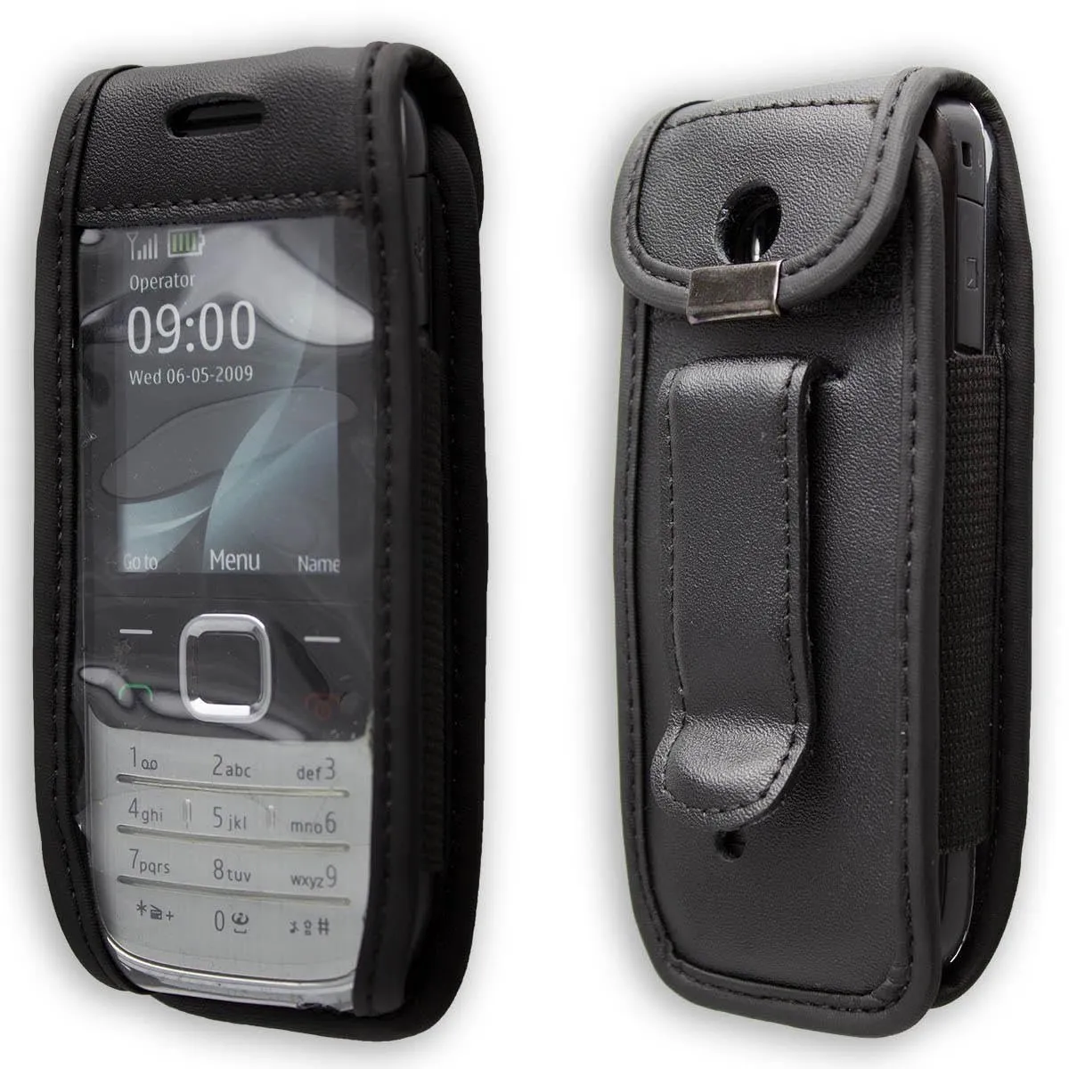 caseroxx Borsa pelle Nokia 2700/2730 Classic nera cintura