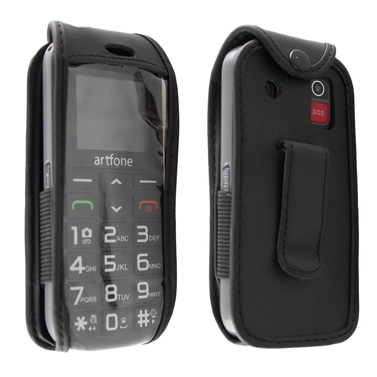 caseroxx per Artfone CS182/188 custodia con clip nera vera pelle