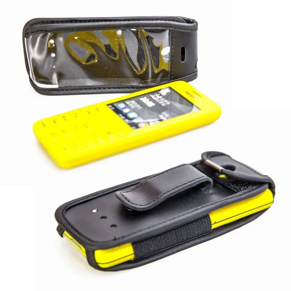 caseroxx Nokia 206 Borsello pelle nero da cintura