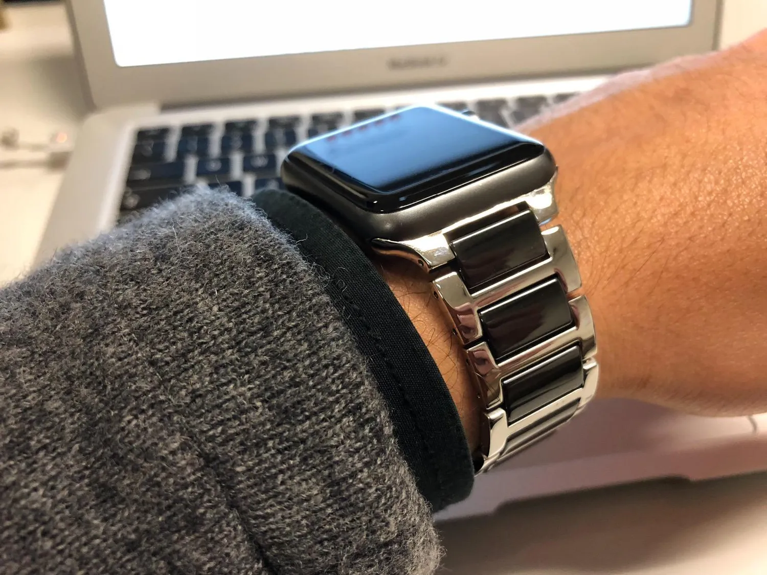 MoKo Apple Watch 42 44 45mm cinturino ceramica nero