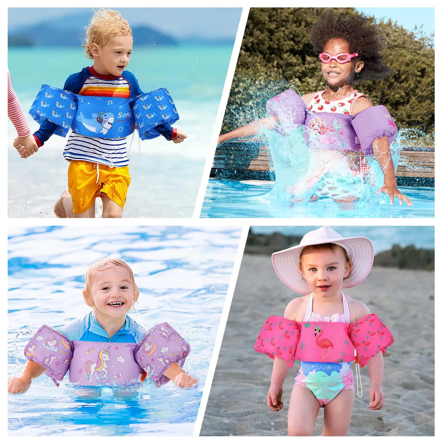 MoKo Gilet Nuoto Bambini Magenta Braccioli Galleggiante