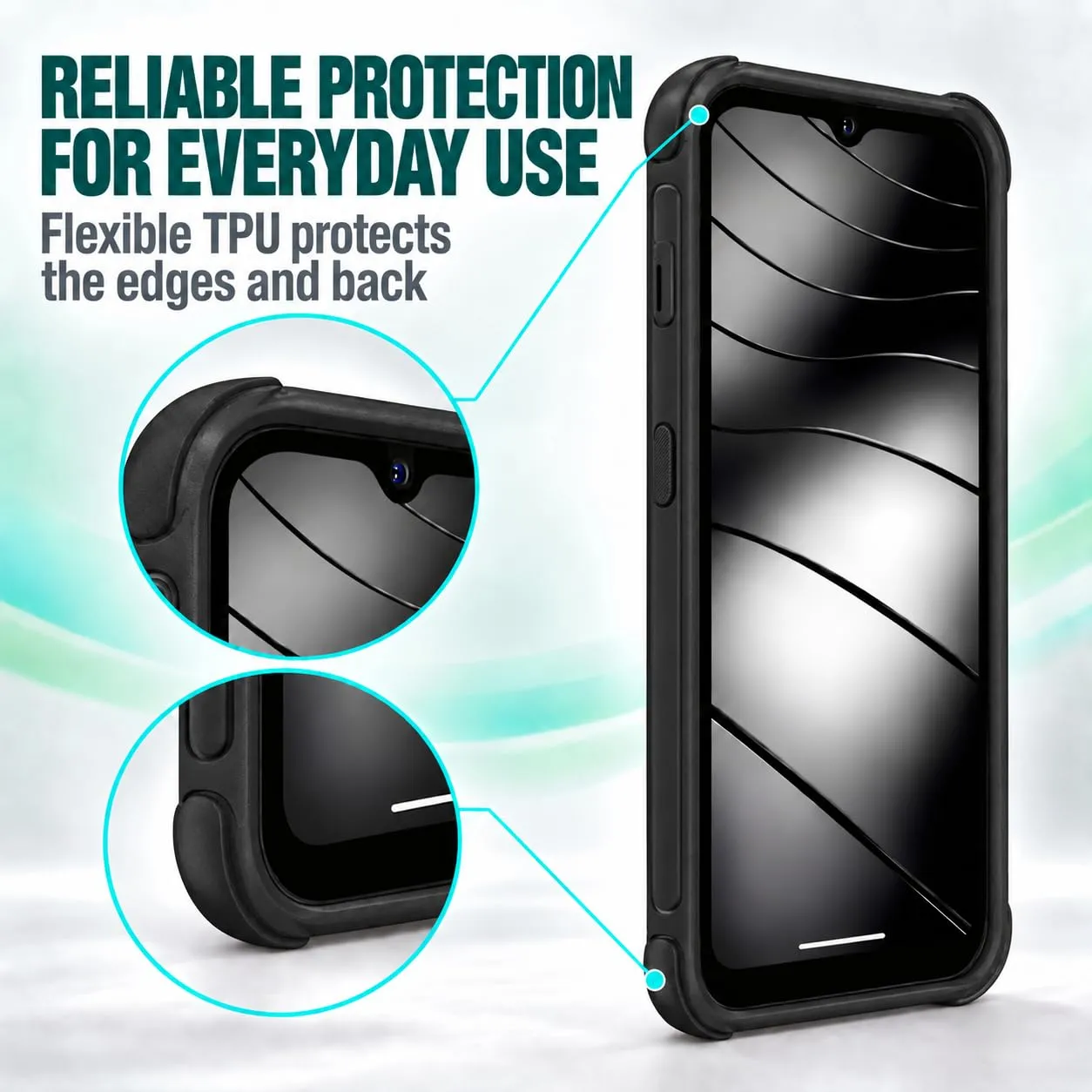 caseroxx TPU custodia Gigaset GX30 nero antiurto