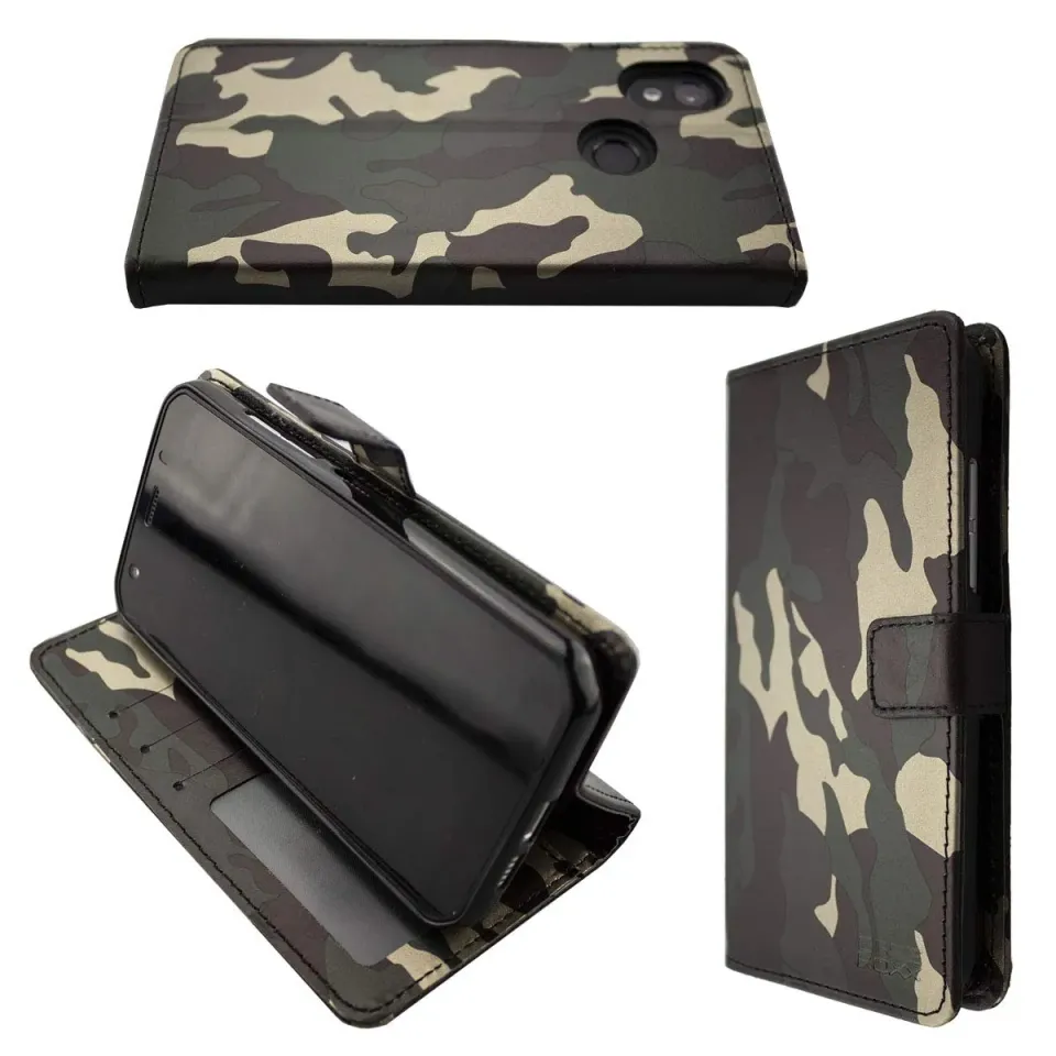 caseroxx Cat S52 cover portafoglio bookstyle mimetica