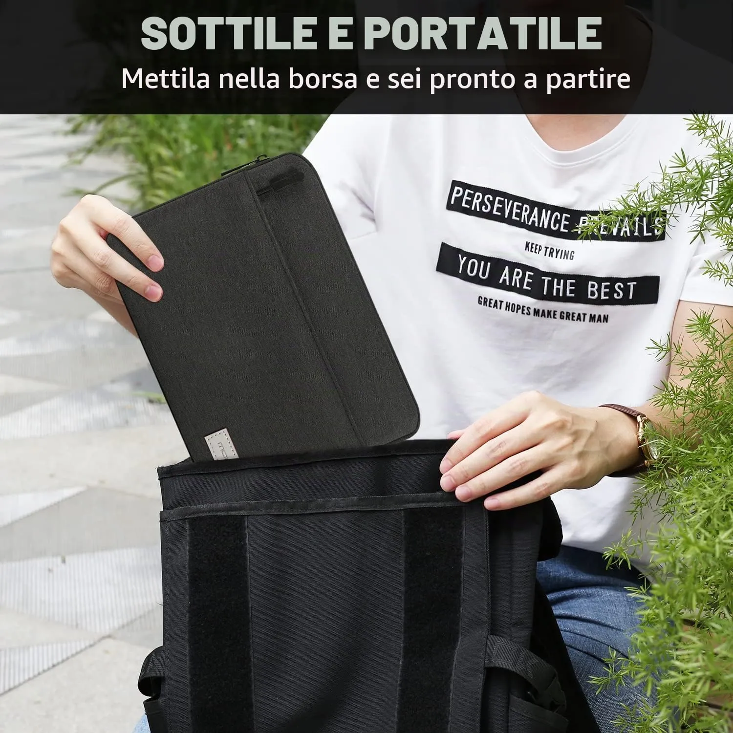 MoKo Custodia Tablet 7-8 Pollici Nero Grigio Doppia Tasca