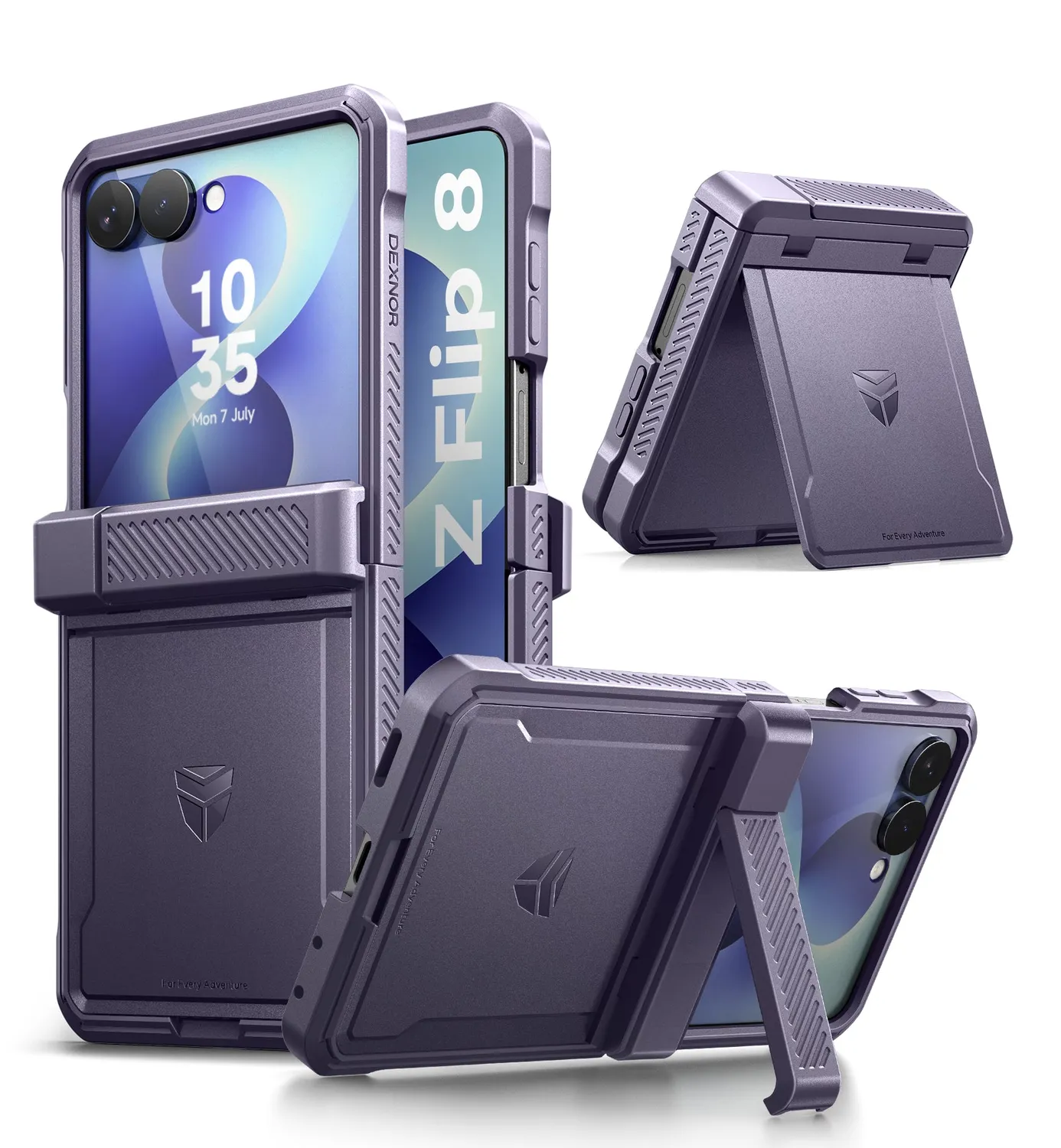 Dexnor cover Galaxy Z Flip 8 nera antiurto con stand