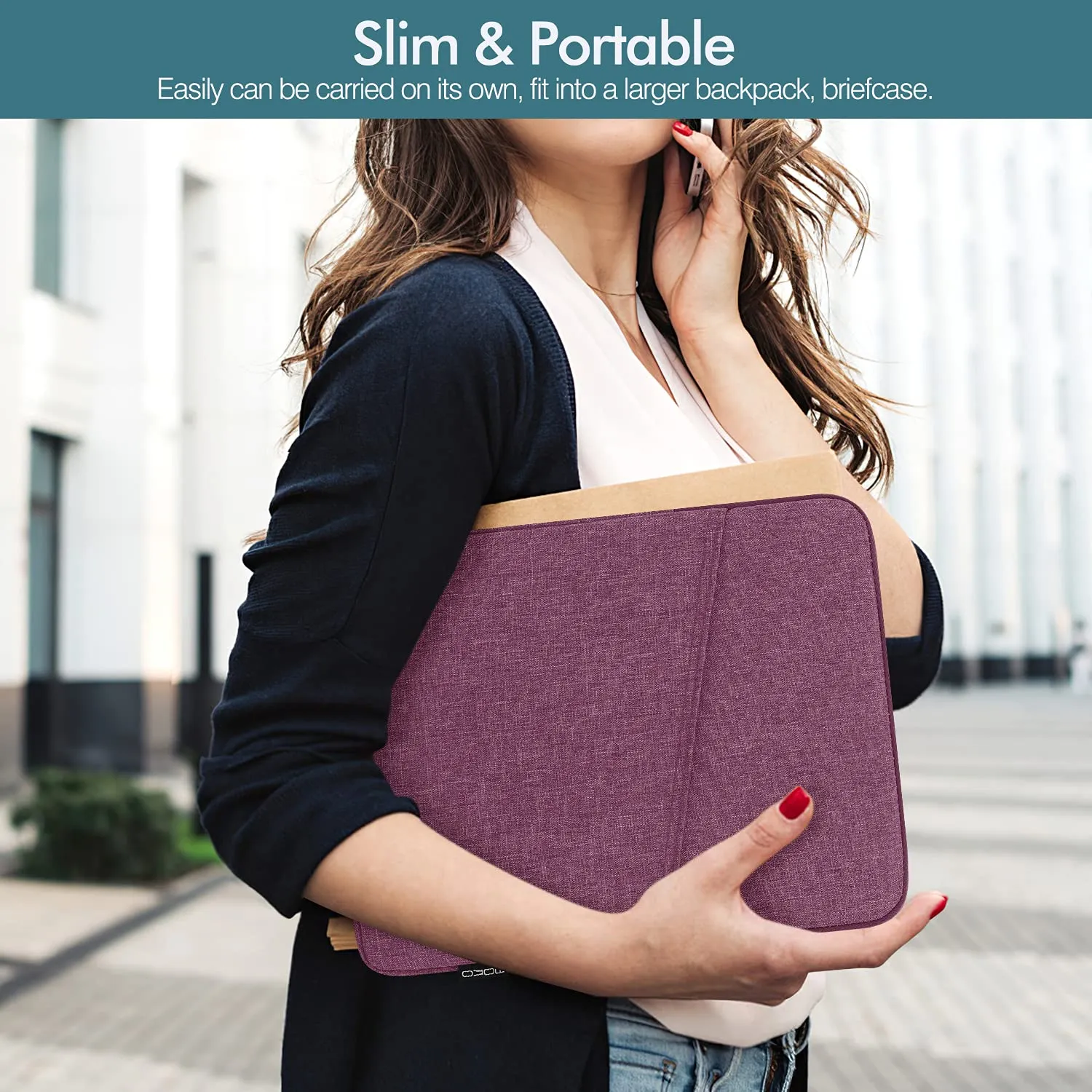 MoKo Custodia Tablet 9-11" Viola con Tasca e Zip