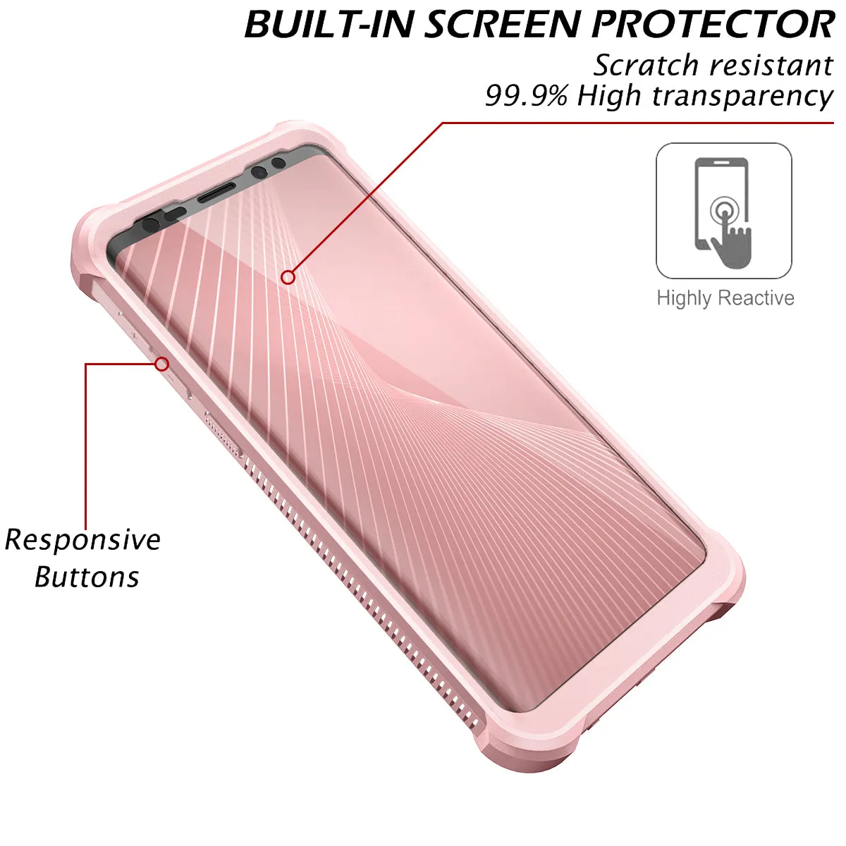 Dexnor Samsung Galaxy S9 cover rosa con pellicola antiurto