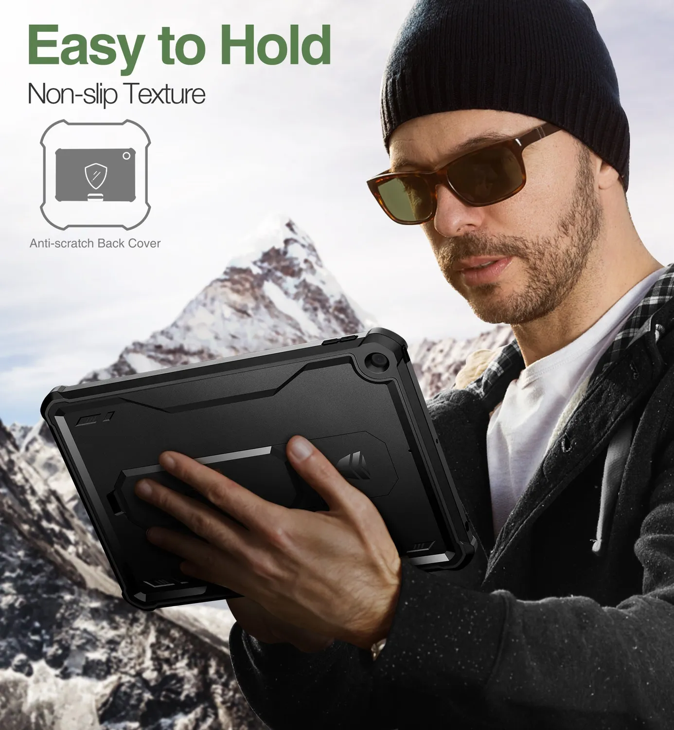 Dexnor iPad 2019 2020 2021 custodia rugged nera
