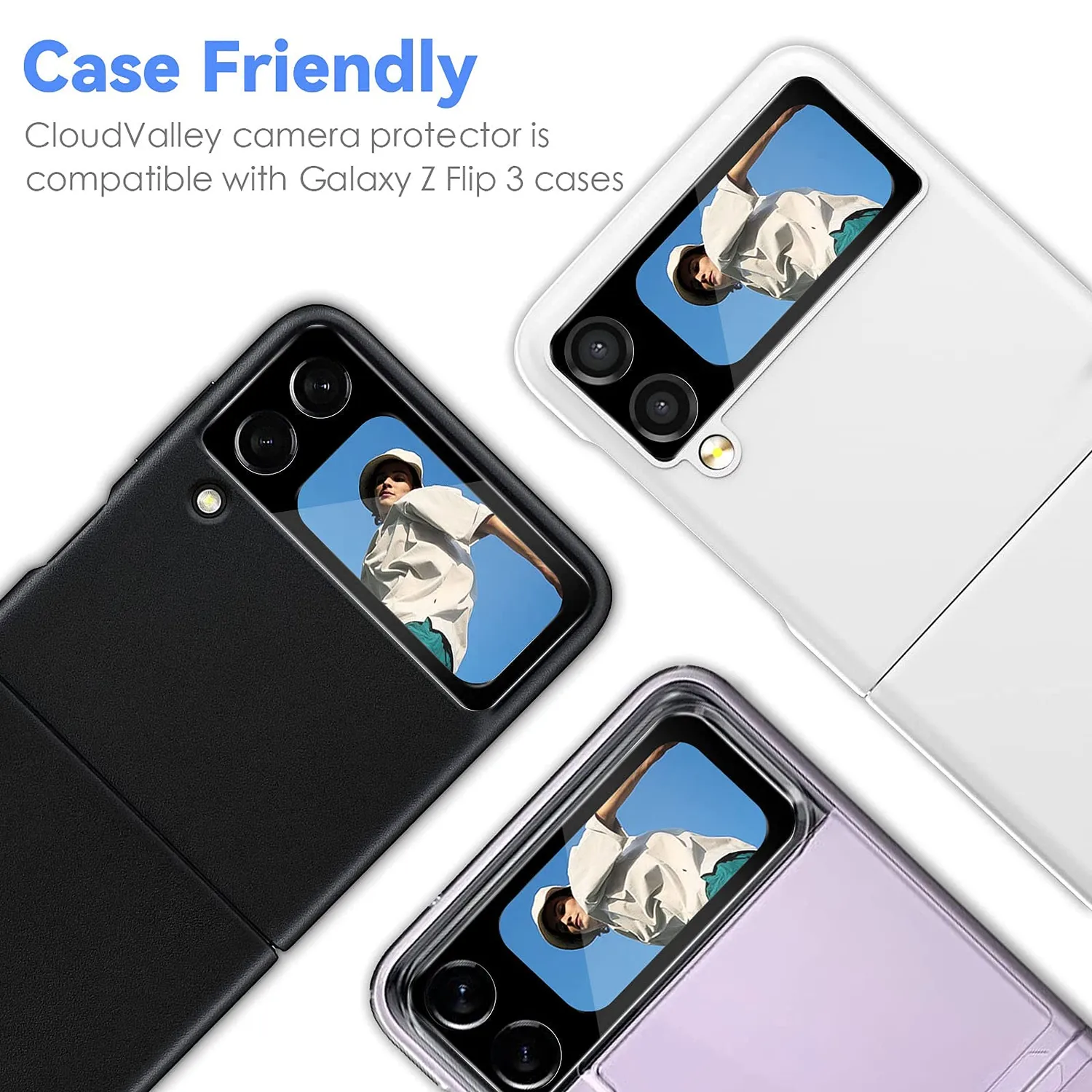 CloudValley Z Flip 3 Vetro Fotocamera HD 2 Pezzi