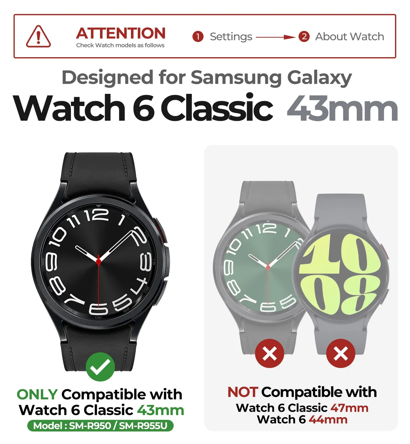 Dexnor Galaxy Watch 6 43mm cover bumper nera antishock