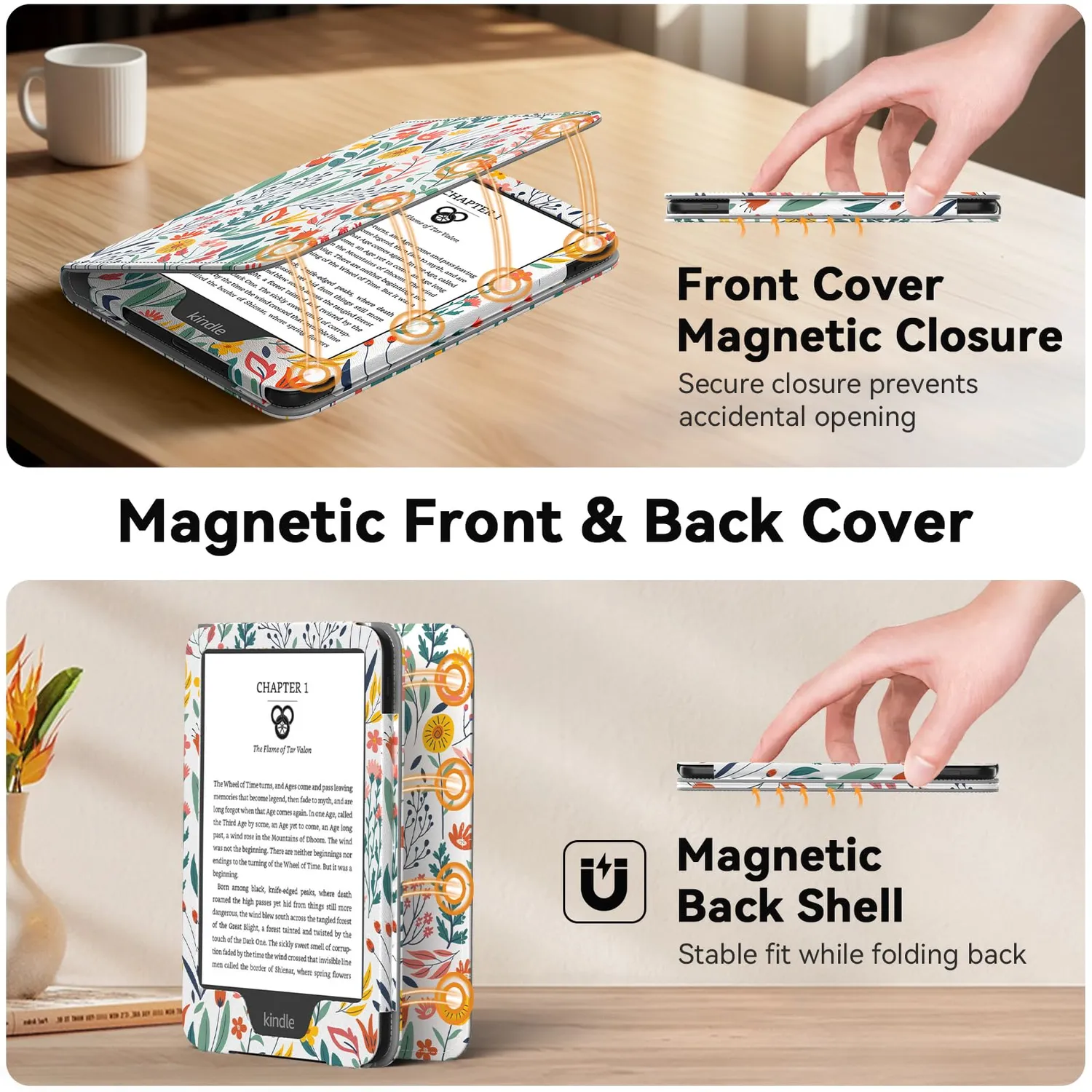 MoKo Custodia Kindle 6" 12a Gen FioriC stand leggera