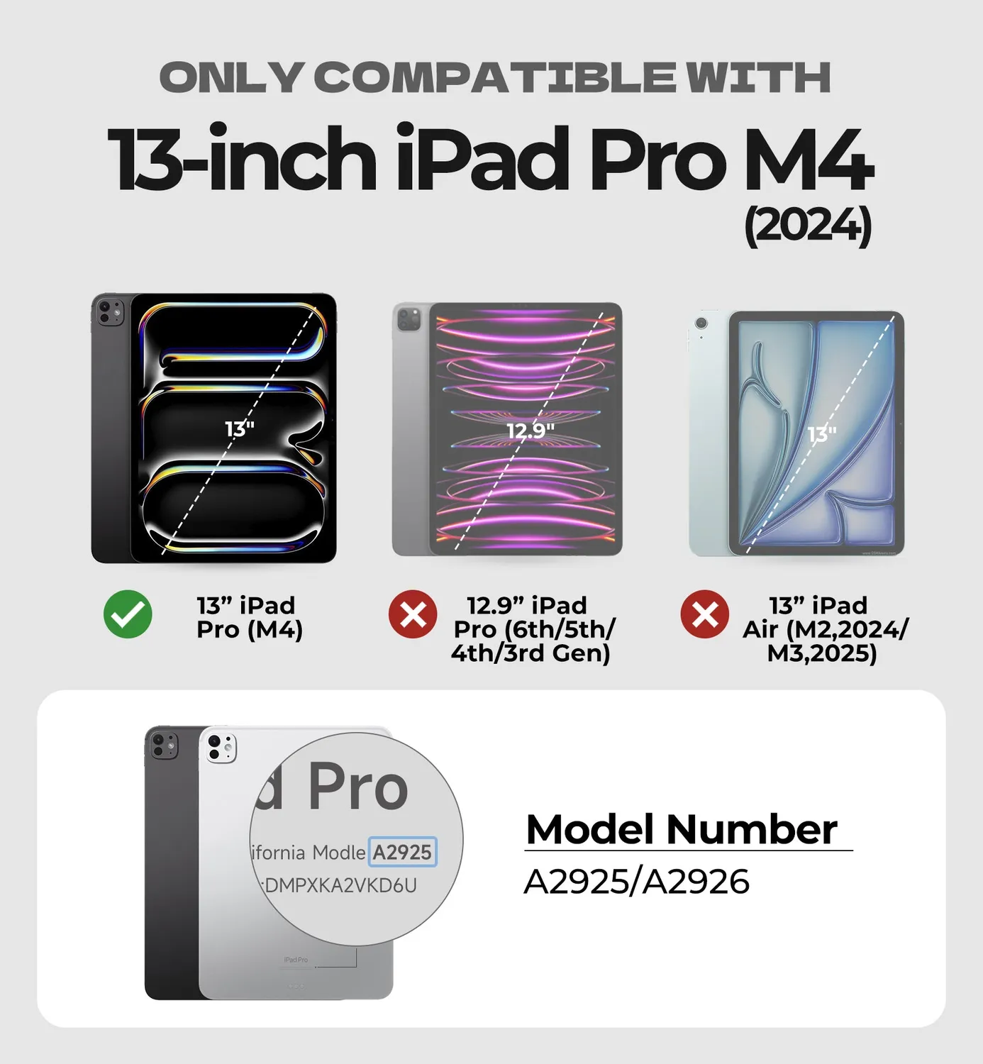 Dexnor Custodia iPad Pro 13 M4 2024 Magnetica Nera Stand