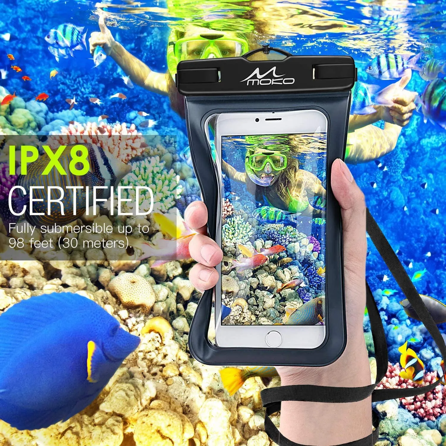 MoKo custodia impermeabile 7 pollici collo subacquea IPX8