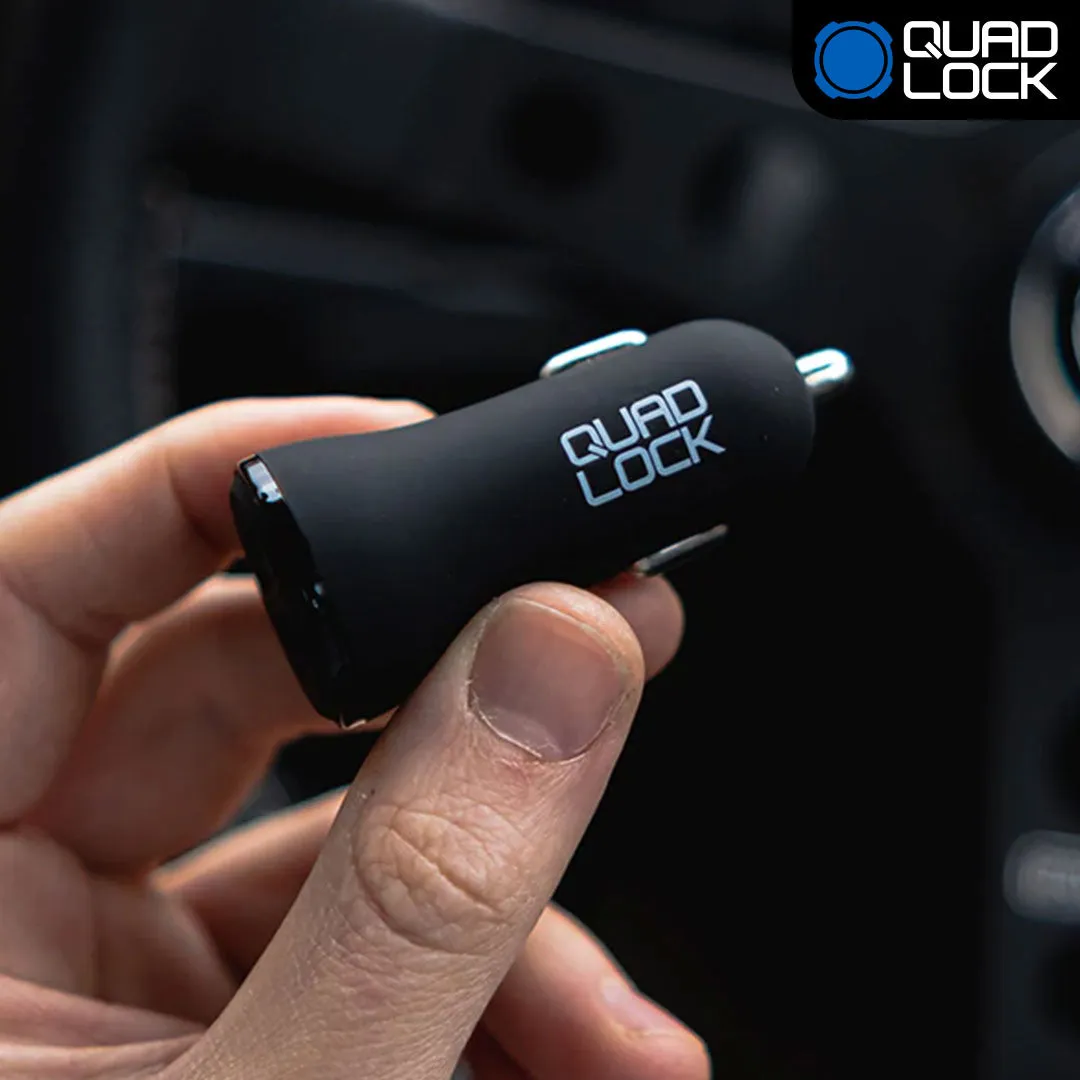 Quad Lock Caricabatterie Auto Doppio USB 12V 48W