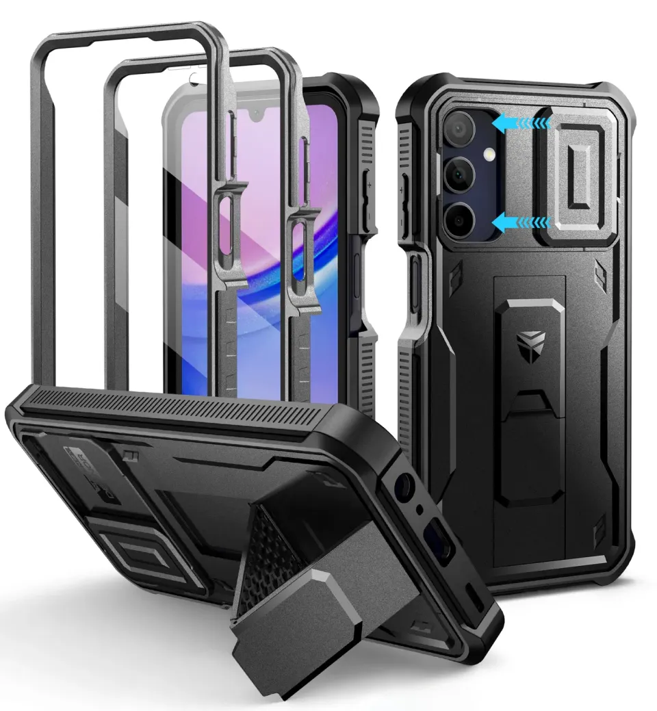 Dexnor Cover Samsung Galaxy A15 5G nera antishock 2 pellicole