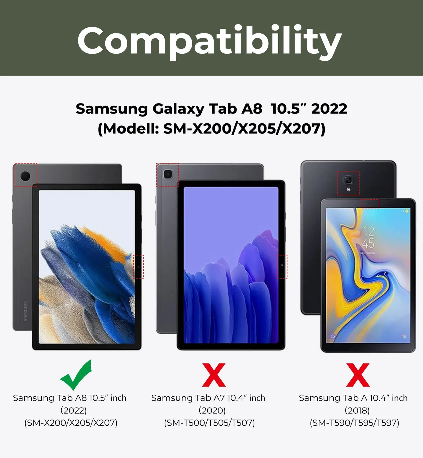 Dexnor Galaxy Tab A8 cover tablet nero antiurto