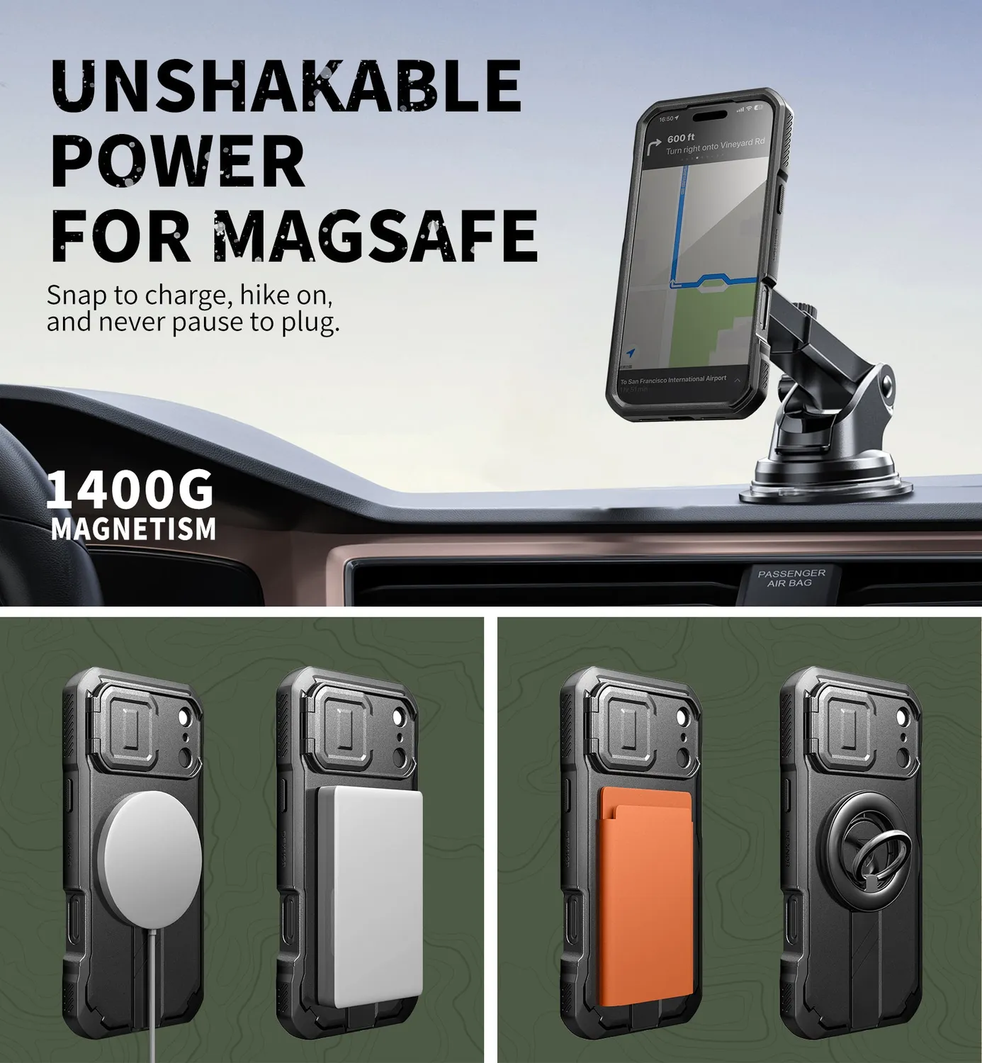 Dexnor iPhone 17 Pro Max custodia privacy nera MagSafe