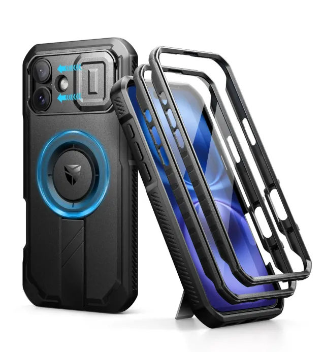 Dexnor Cover iPhone 16 Plus MagSafe Nera Antishock con Stand