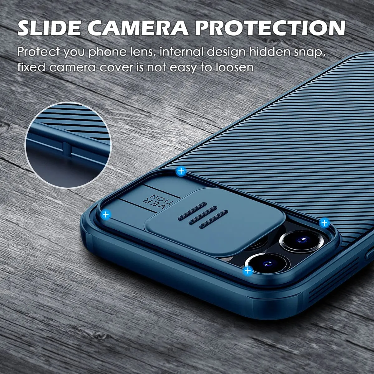CloudValley iPhone 12 Pro Max cover blu coprifotocamera