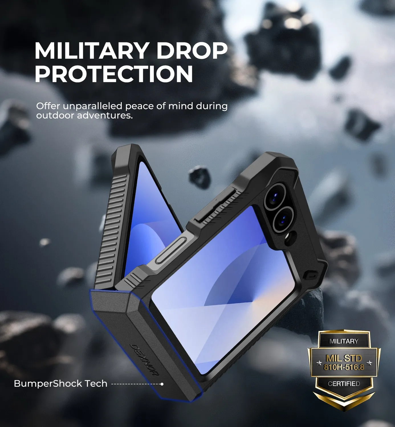 Dexnor Galaxy Z Flip 6 Cover nera con cerniera