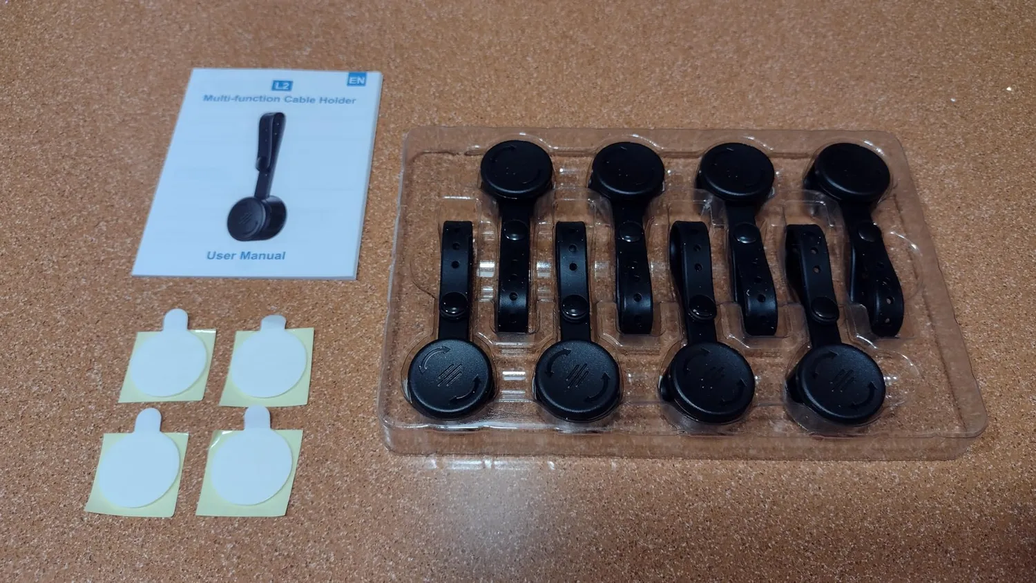 EOIWUY Fermacavi Adesivi 8 pezzi silicone magnetici neri