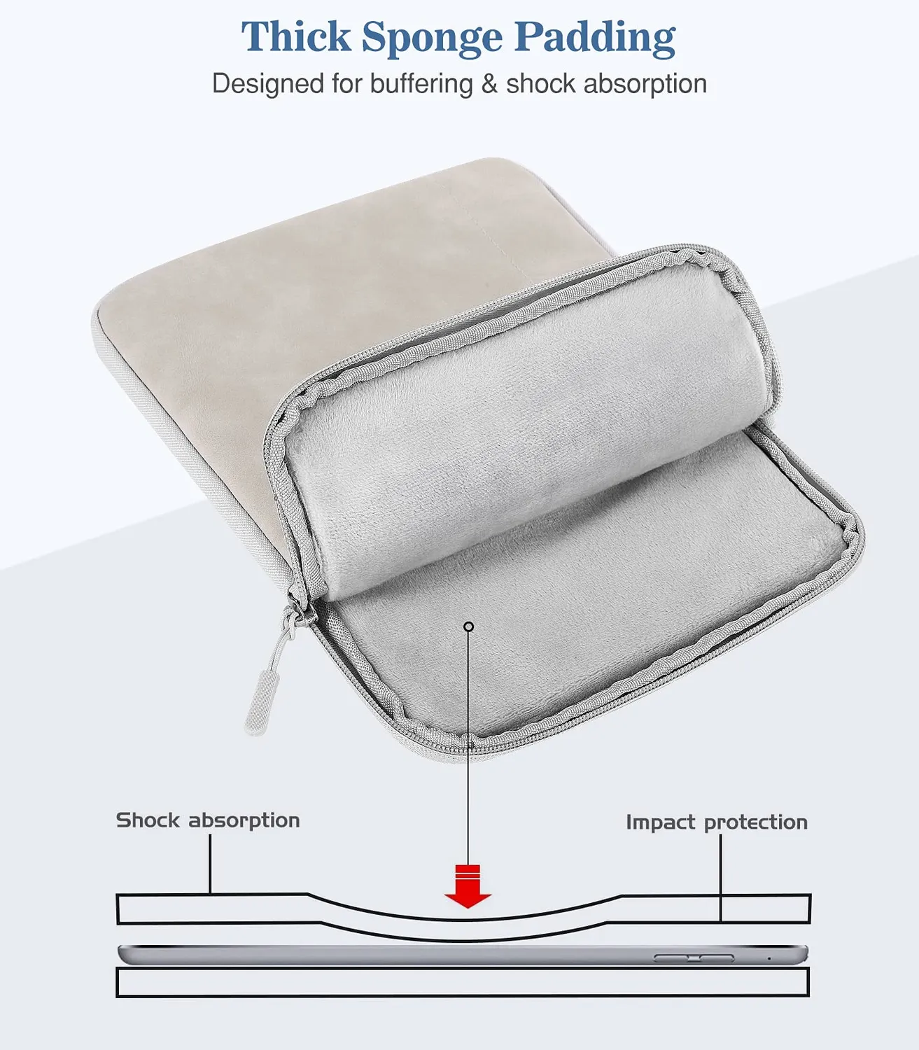 MoKo iPad Mini 8,3" sleeve tablet 7-8" grigio chiaro