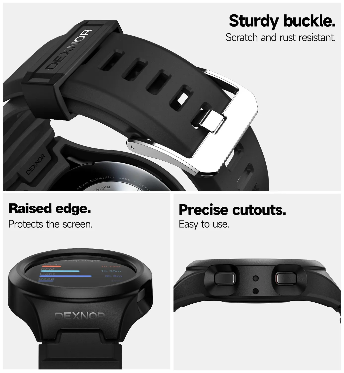 Dexnor Galaxy Watch 4/5 44mm custodia orologio nera rugged
