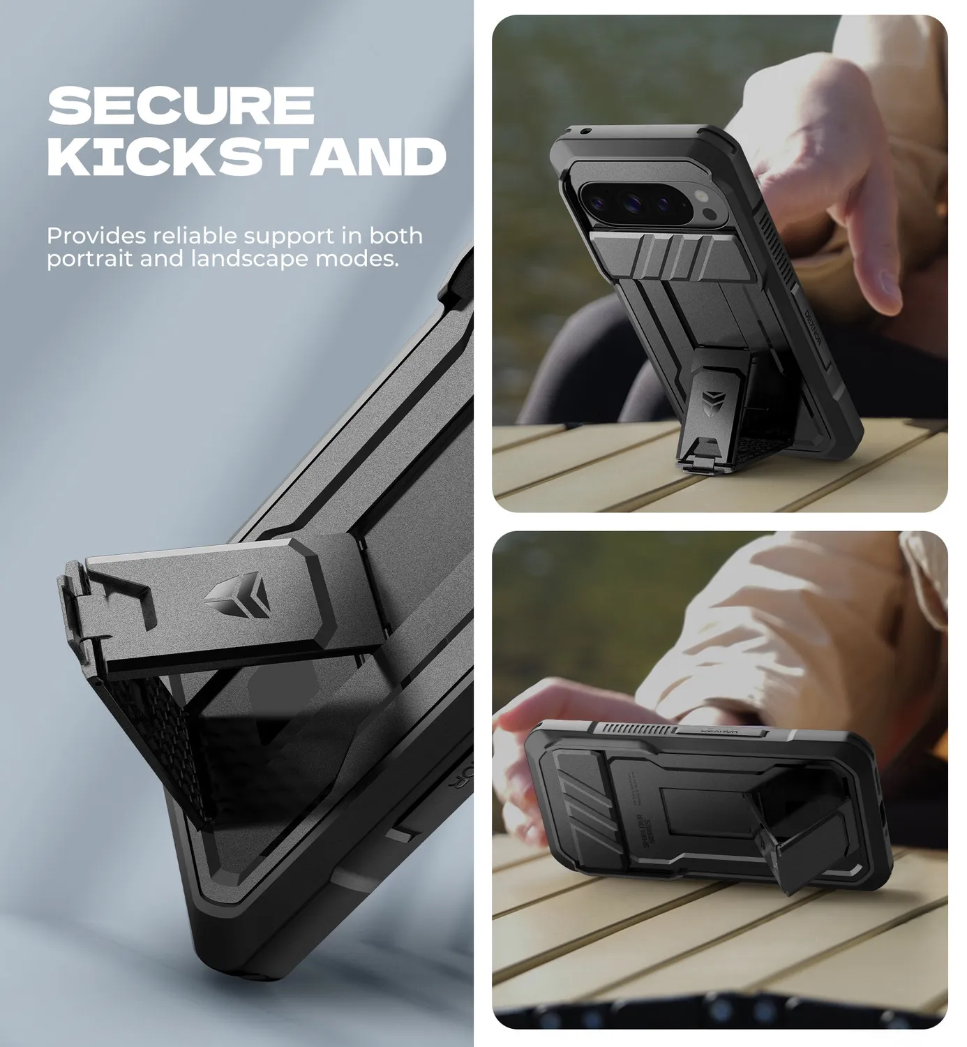 Dexnor Pixel 10 Pro XL cover nera kickstand protezione 360