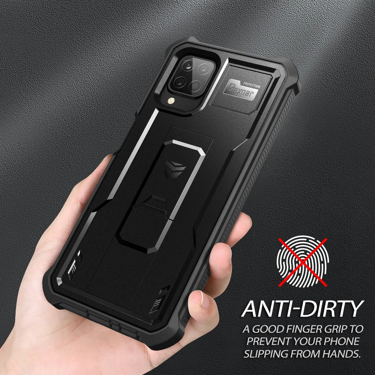 Dexnor per Galaxy A12 5G cover nera con pellicola