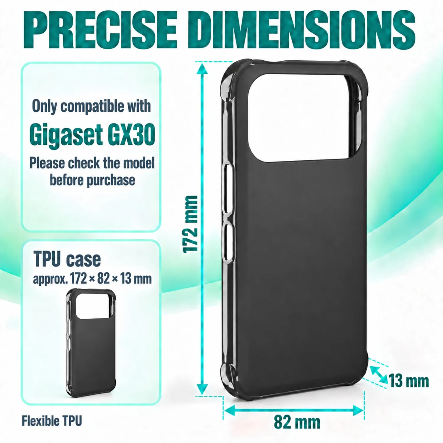 caseroxx TPU custodia Gigaset GX30 nero antiurto