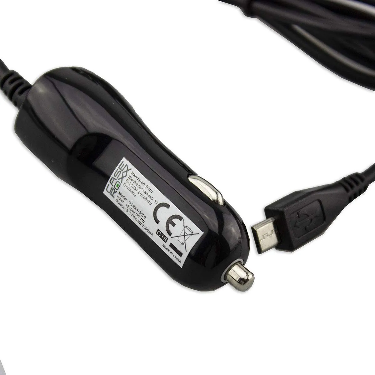 caseroxx Caricabatteria Auto TomTom Rider 400 cavo micro USB 12V