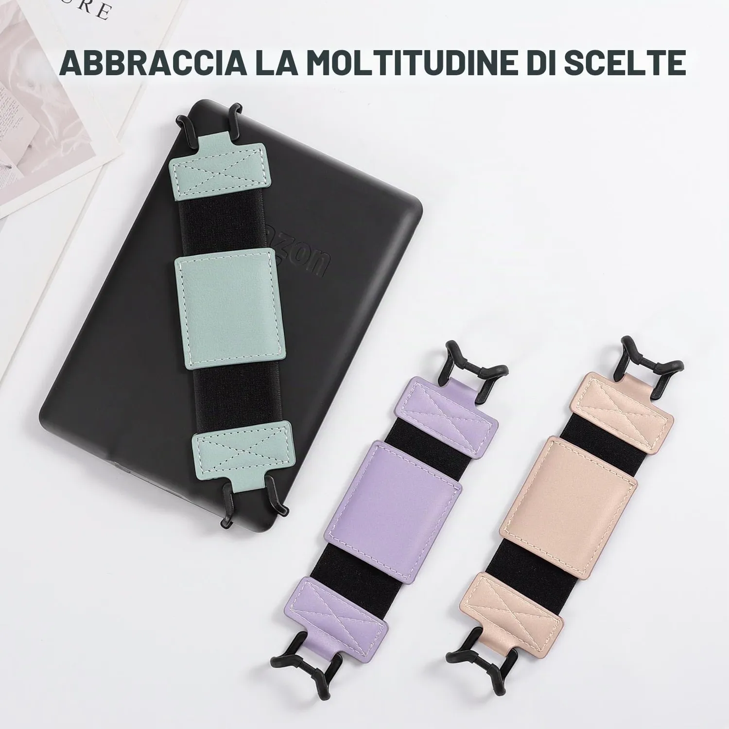 MoKo E-Reader 6-8" cinturino mano verde menta elastico