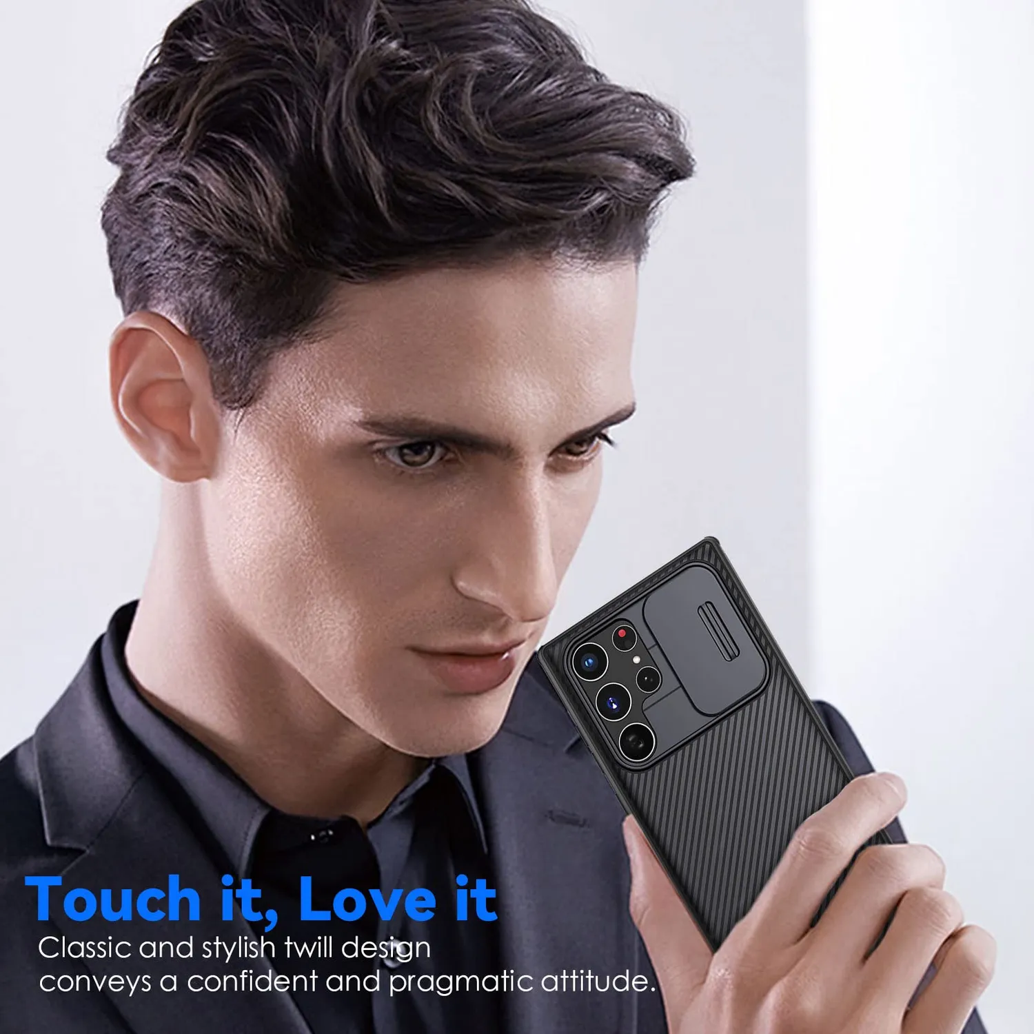 CloudValley Cover Galaxy S22 Ultra Camera Scorrevole nera slim