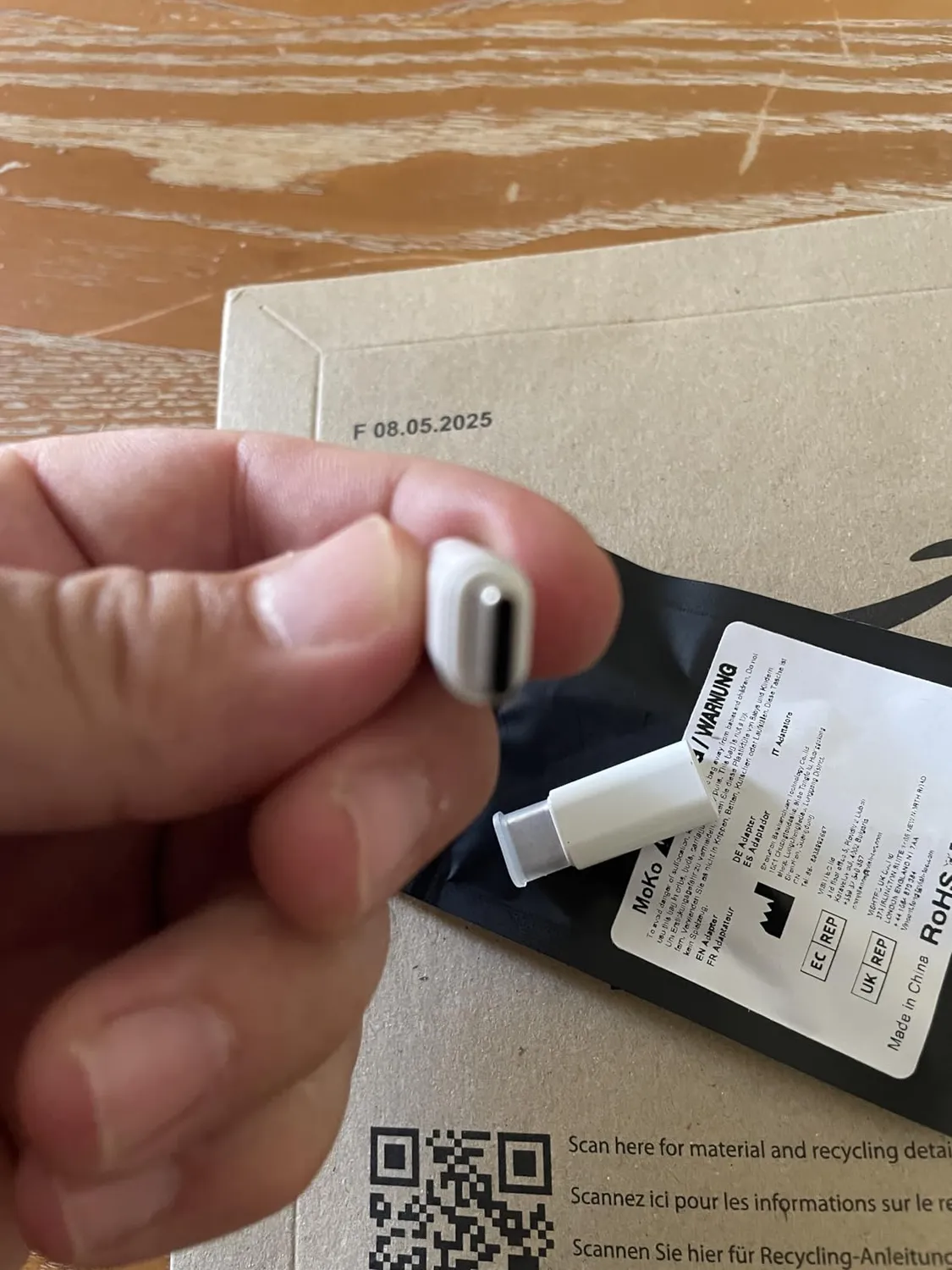 MoKo Adattatore Lightning-USB-C Maschio 2 Pezzi Bianco ricarica