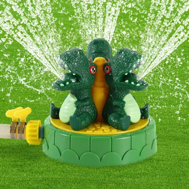 MoKo Dinosauro Verde Rotante spruzzatore acqua bambini giardino