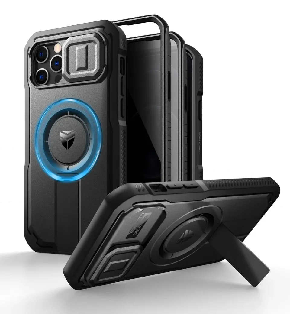 Dexnor cover iPhone 12 nero privacy MagSafe stand