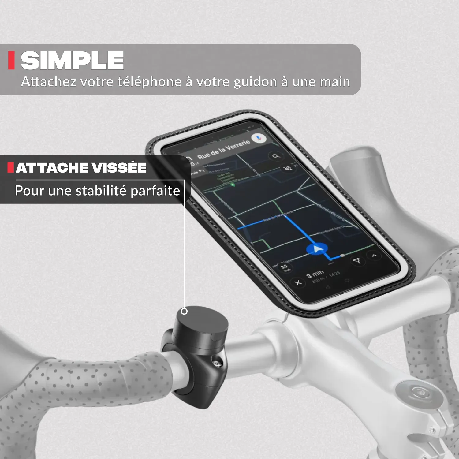 Shapeheart Pro Supporto Telefono Bici XL avvitato 22-32mm