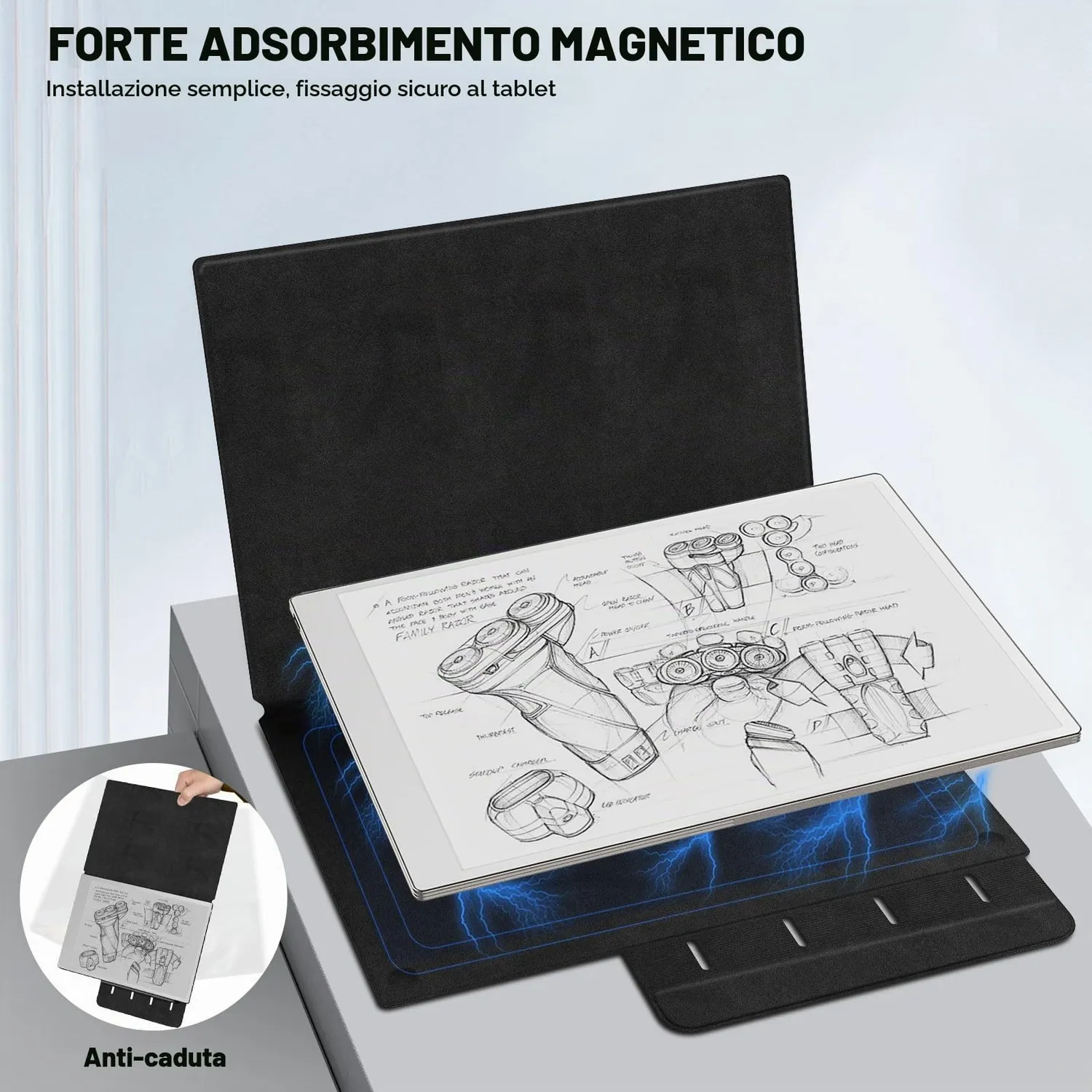 MoKo reMarkable Paper Pro 11,8 custodia nero pelle
