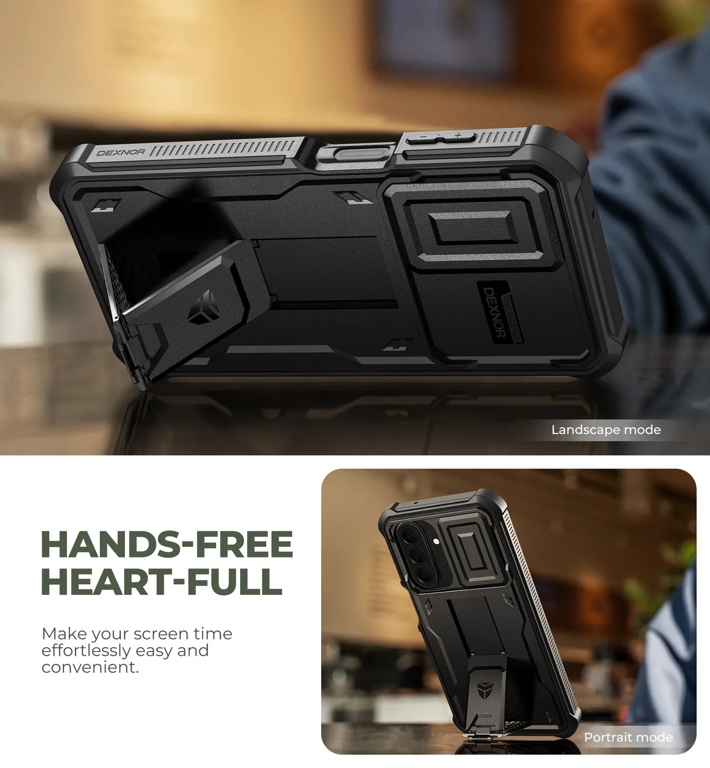 Dexnor Galaxy A27 5G cover nera antishock 6,7" con stand