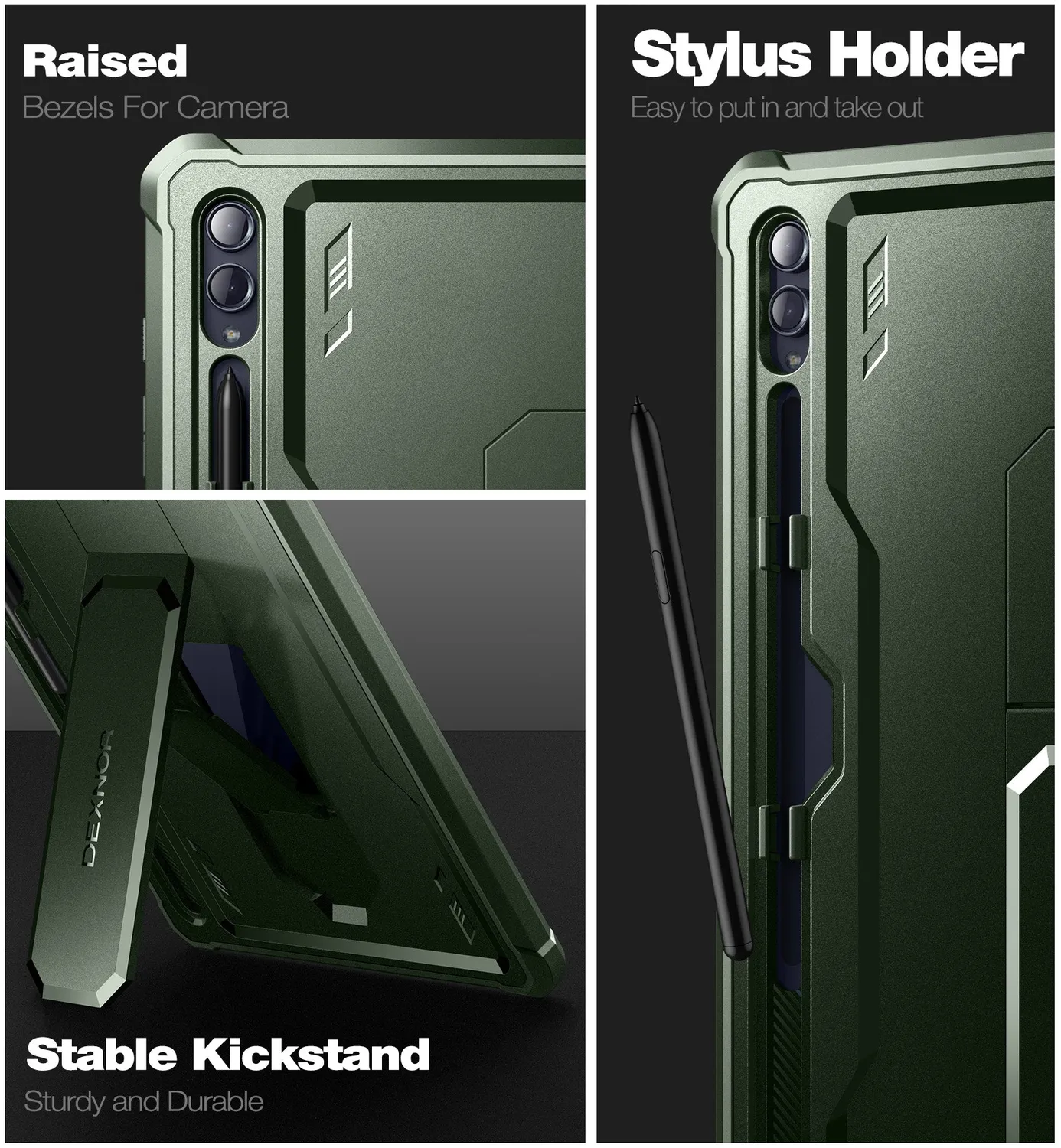 Dexnor Galaxy Tab S9 Ultra custodia rugged verde antishock