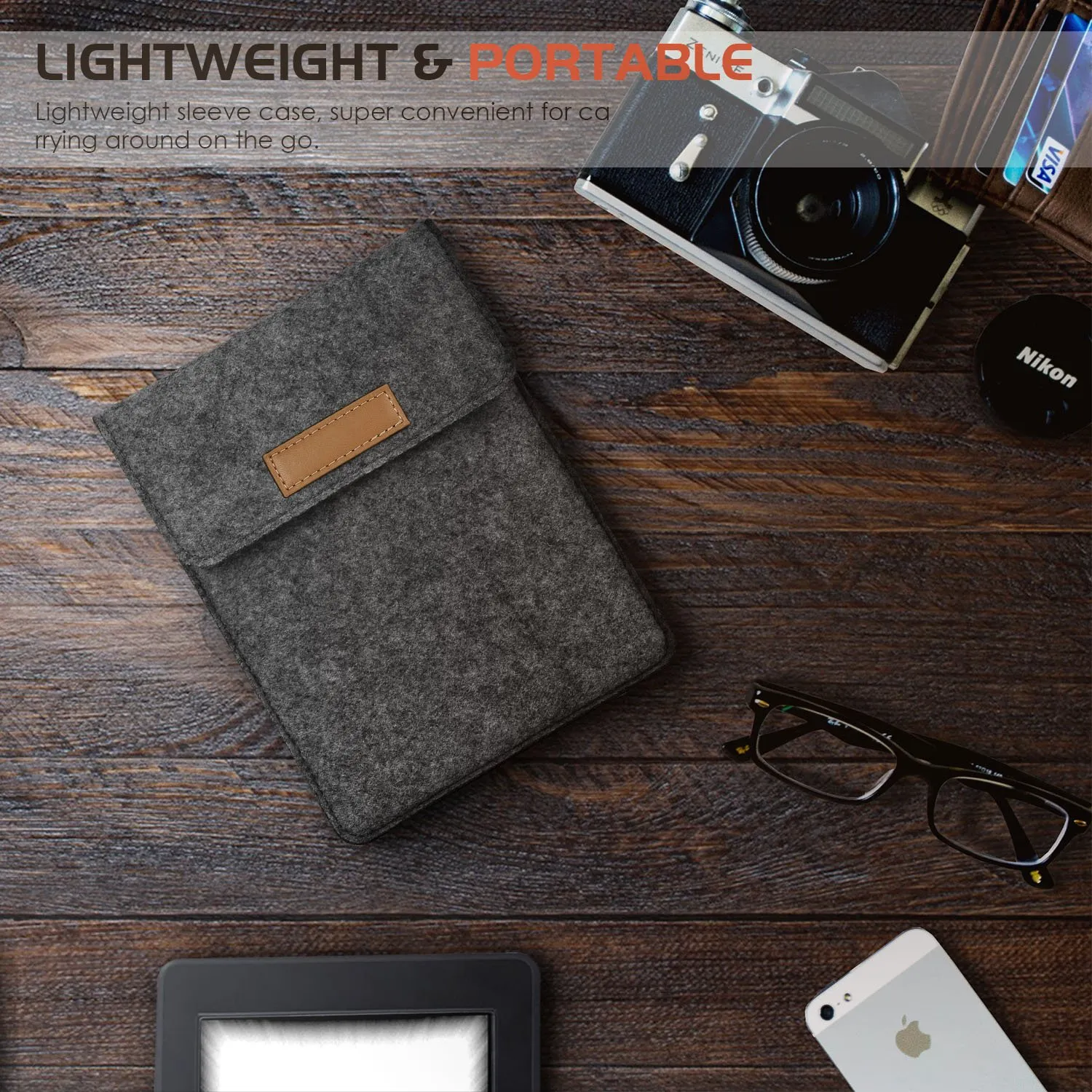 MoKo Custodia Kindle Paperwhite Feltro Grigio Scuro Protettiva