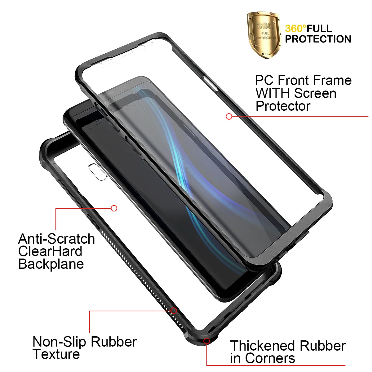Dexnor Cover Galaxy S9 Plus Nera Antishock 360