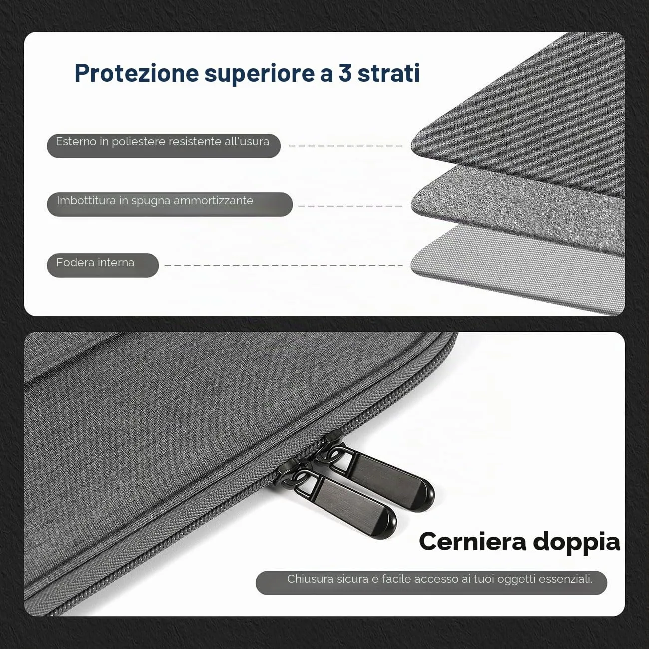 MoKo Custodia Tablet 9-11 Pollici Grigio Chiaro Tasche