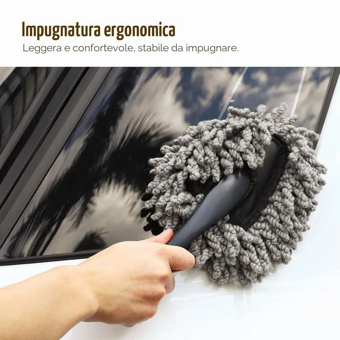 MoKo spazzole microfibra auto interni 2 pezzi morbide