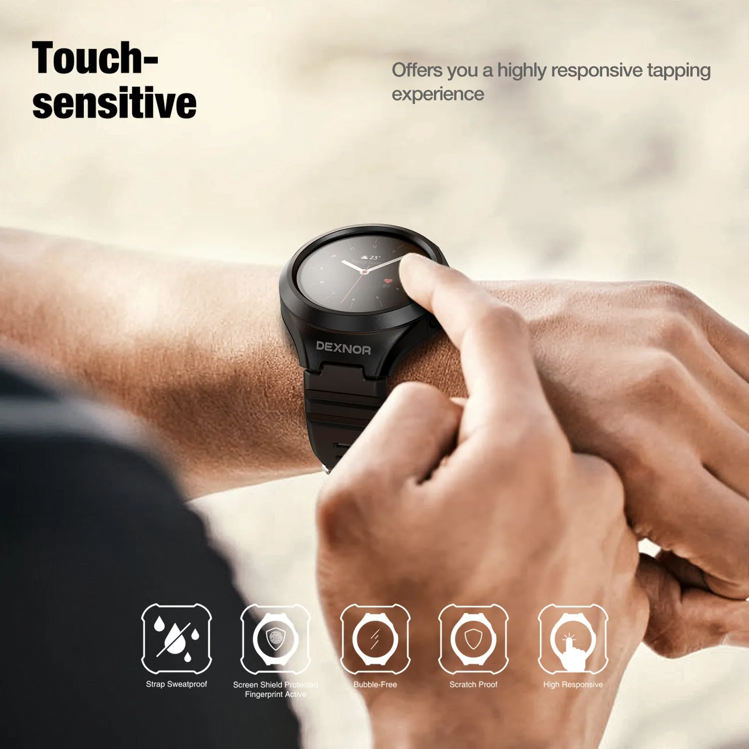 Dexnor Galaxy Watch Active 2 44mm cover orologio nero antiurto