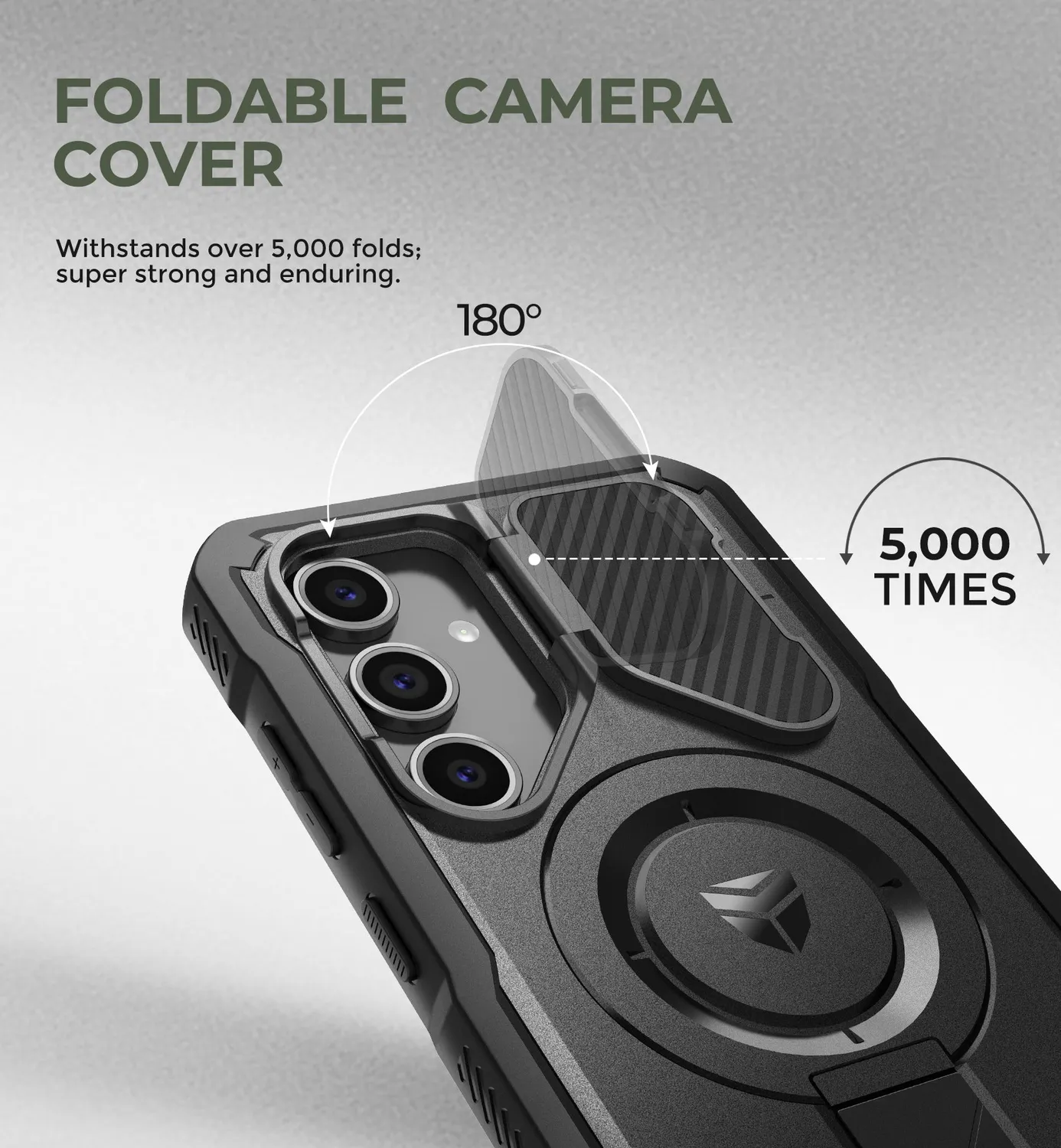 Dexnor per Galaxy S24 FE cover magnetica nera camera cover stand