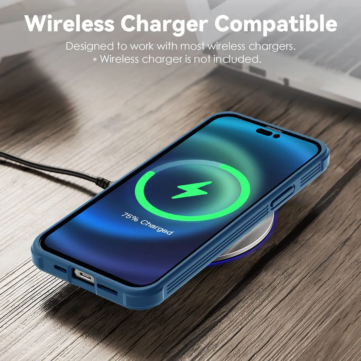 CloudValley Custodia iPhone 14 Pro Max Blu Antiurto con Coprilente