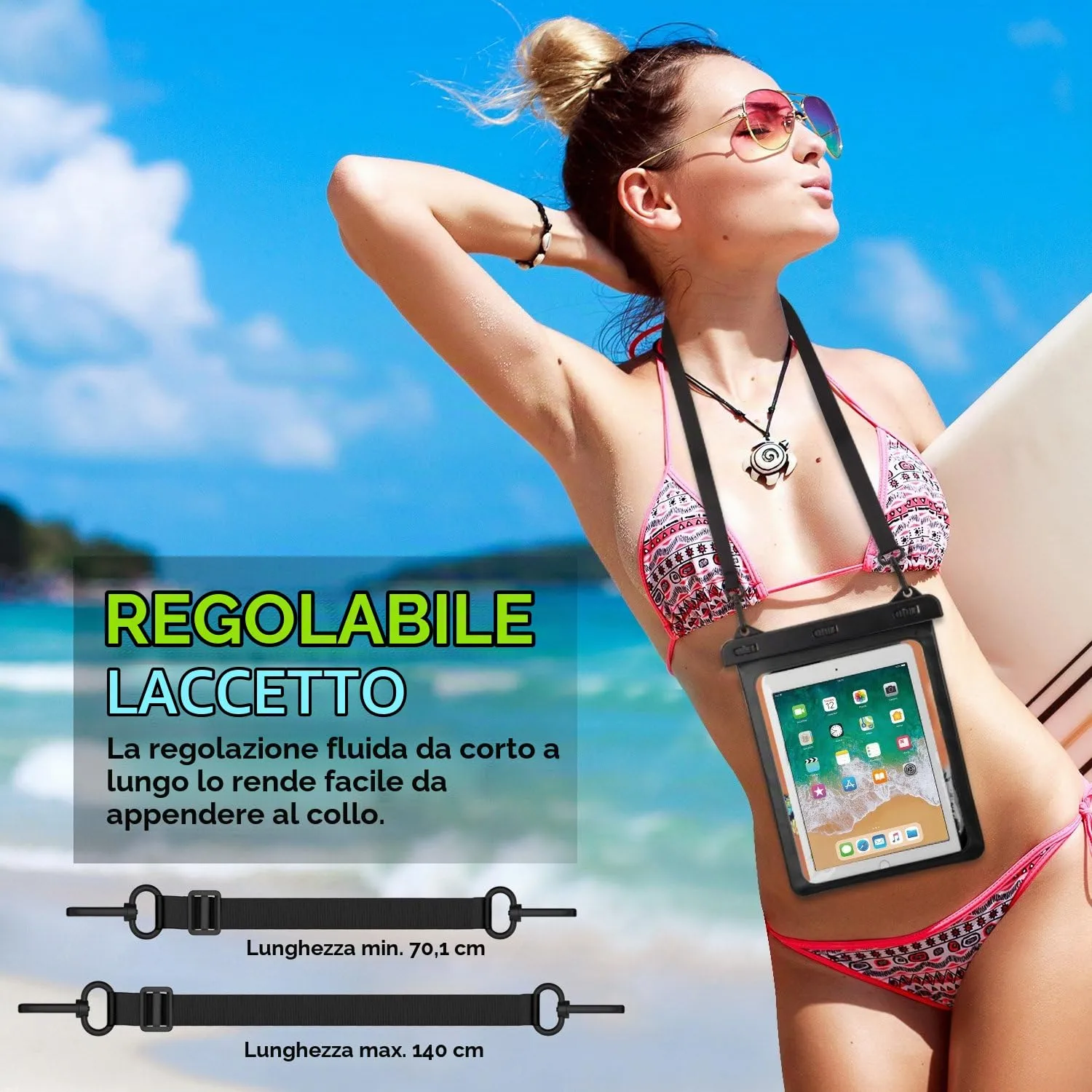MoKo custodia impermeabile IPX8 tablet 10,2 nero