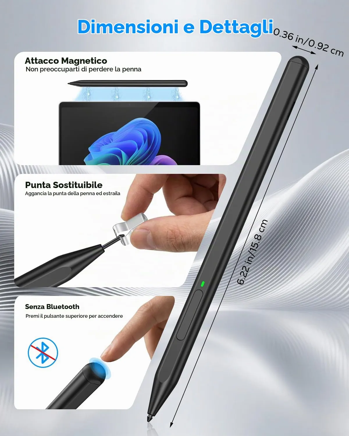 MoKo Surface Pro penna stylus Type-C 1024 livelli